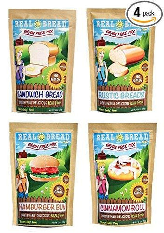 Paleo-Keto Friendly-Grain Free Bread Mix - Variety 4 PK - 10.2 oz each